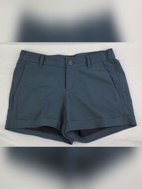 Free Fly Womens Slate Blue Cuffed Utility Hiking Shorts Stretch - Size S - EUC
